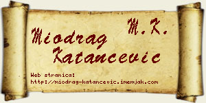 Miodrag Katančević vizit kartica